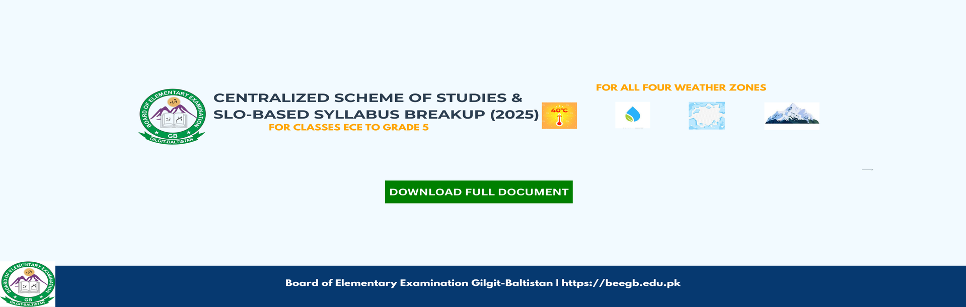 Centralized Scheme of Studies & SLO-Based Syllabus Breakup (2025) for All Weather Zones